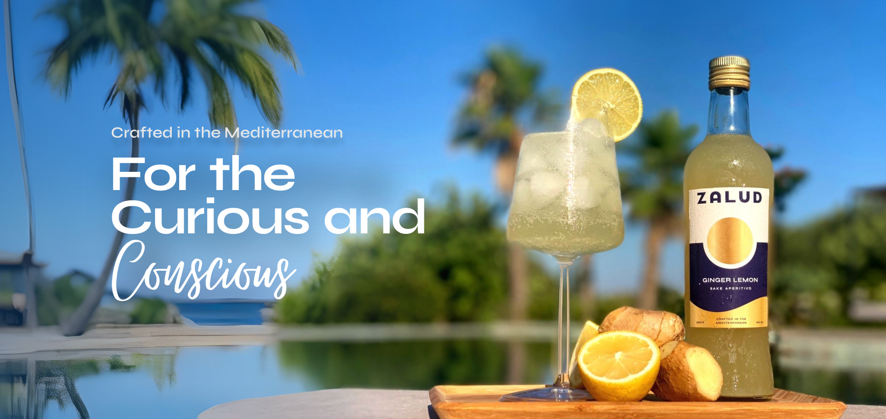 Zalud Ginger Lemon Sake aperitif bottle